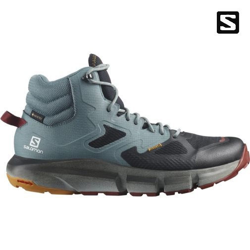 Turquoise / Black Salomon Predict Hike Mid GTX Men's Hiking Boots | IE EZ1627